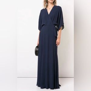 Navy wrap around Reformation gown size S.
